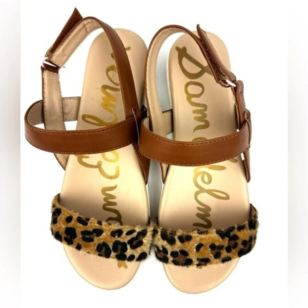 NWOT Sam Edelman Audrea Dionne Sandal Girls Sz 4 Leopard/Brown Strappy Sandal